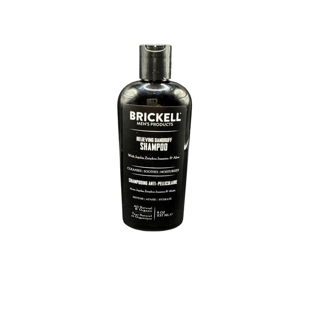 Brickell Men's Relieving Dandruff Shampoo for Men, Natural & Organic 8 Oz/ 237ml
